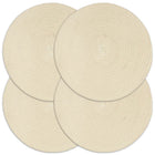 Placemats rond 38 cm katoen naturel 4 stuks