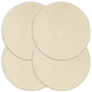 Placemats rond 38 cm katoen naturel 4 stuks