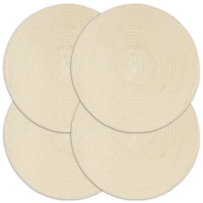 Placemats Rond 38 Cm Natuurlijk 4 Bruin Katoen