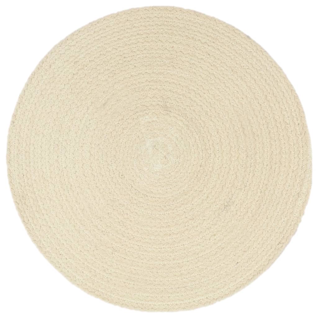 Placemats Rond 38 Cm Natuurlijk 4 Bruin Katoen
