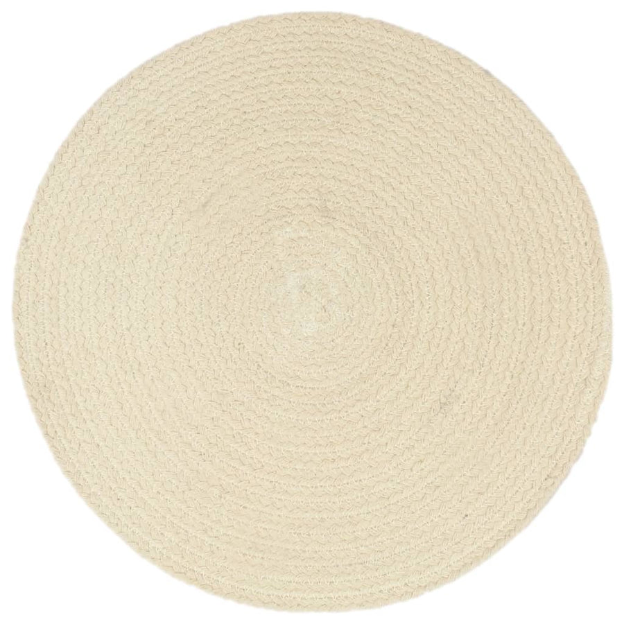 Placemats Rond 38 Cm Natuurlijk 4 Bruin Katoen
