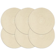 Placemats set of 6 round 38 cm cotton natural