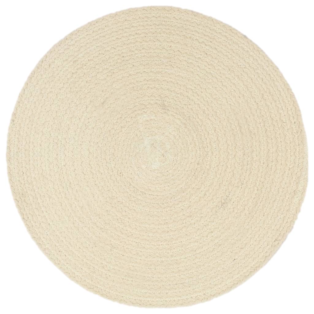 Placemats 6 St Rond 38 Cm Katoen Natuurlijk Bruin