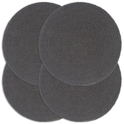 Placemats rond 38 cm katoen donkergrijs (4 stuks)