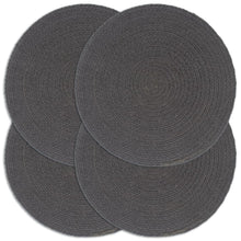 Placemats 4 St Rond 38 Cm Katoen Effen Donkergrijs