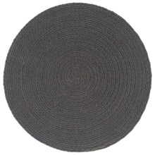 Placemats 4 St Rond 38 Cm Katoen Effen Donkergrijs