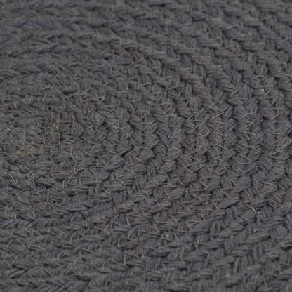 Placemats 4 St Rond 38 Cm Katoen Effen Donkergrijs