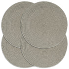 Placemats Rond 38 Cm Effen 4 Grijs Katoen