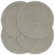 Placemats rond 38 cm grijs set van 4
