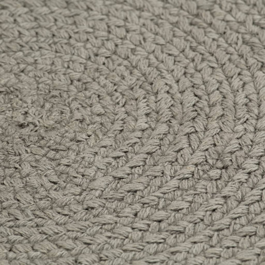 Placemats Rond 38 Cm Effen 6 Grijs Katoen