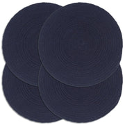Placemats rond 38 cm katoen marineblauw set van 4