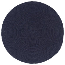 Placemats 4 St Rond 38 Cm Katoen Effen Marineblauw