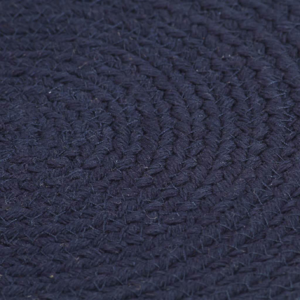 Placemats 4 St Rond 38 Cm Katoen Effen Marineblauw