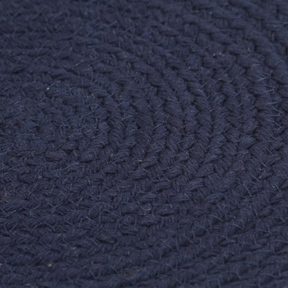 Placemats 4 St Rond 38 Cm Katoen Effen Marineblauw
