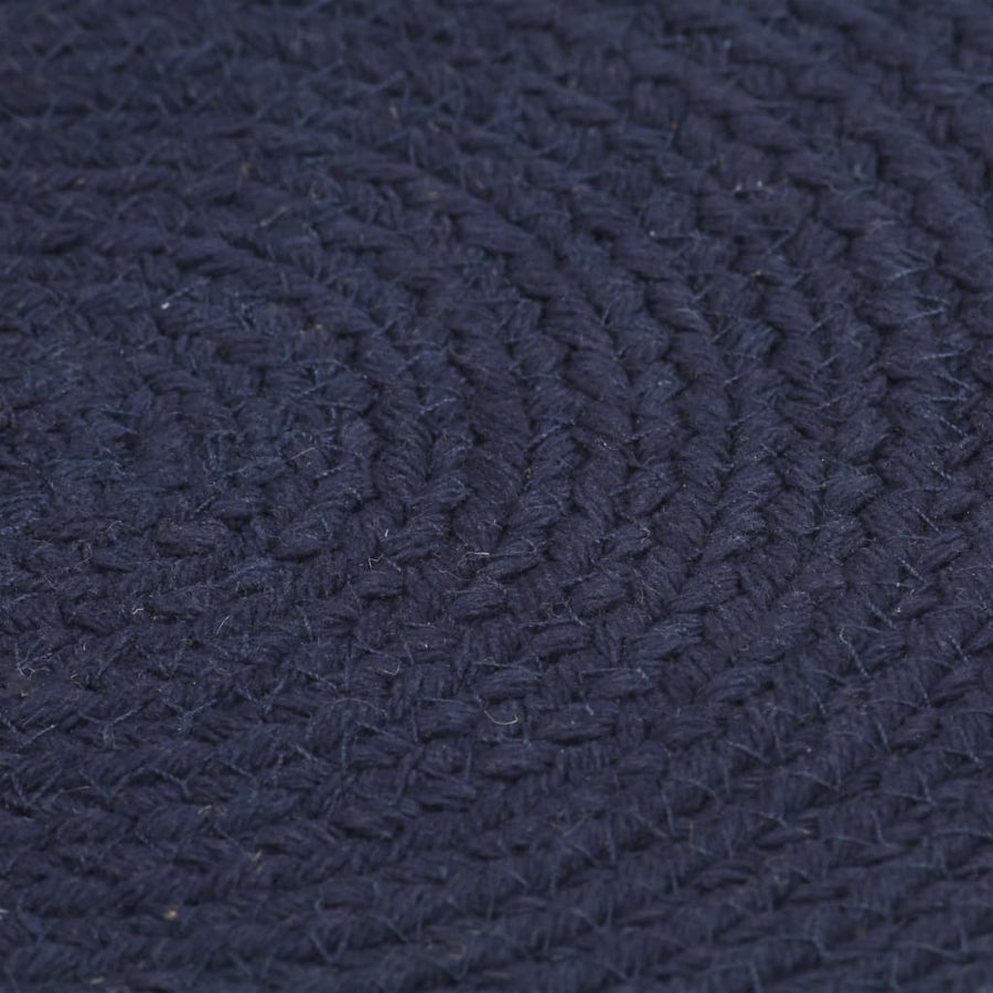 Placemats 4 St Rond 38 Cm Katoen Effen Marineblauw