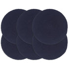 Placemats 6 pcs round 38 cm cotton plain navy blue