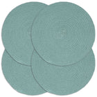 Placemats 4 st rond 38 cm katoen groen