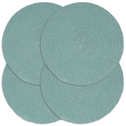Placemats 4 st rond 38 cm katoen groen