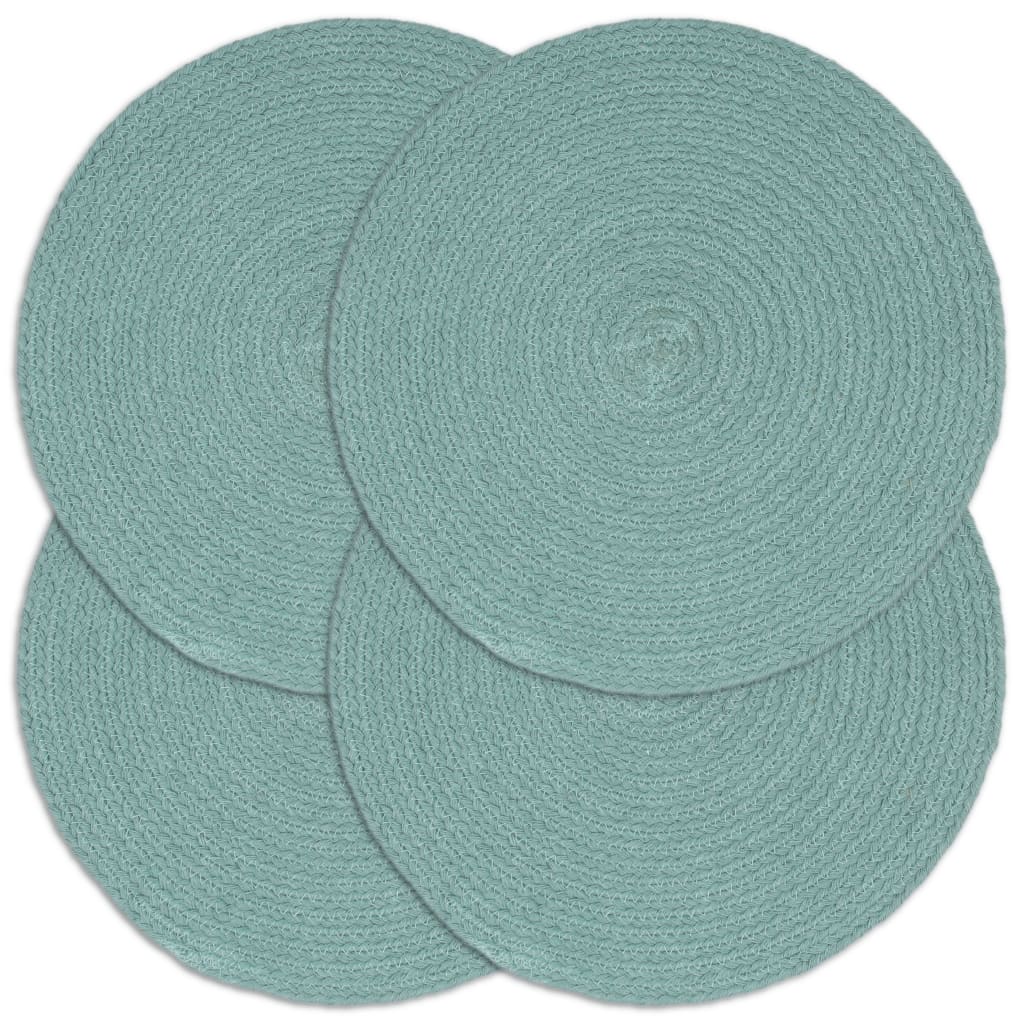 Placemats Rond 38 Cm Effen 4 Groen Katoen