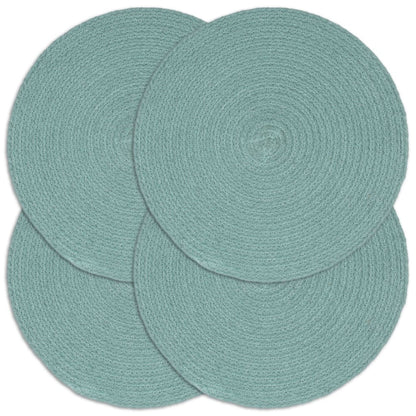 Placemats Rond 38 Cm Effen 4 Groen Katoen