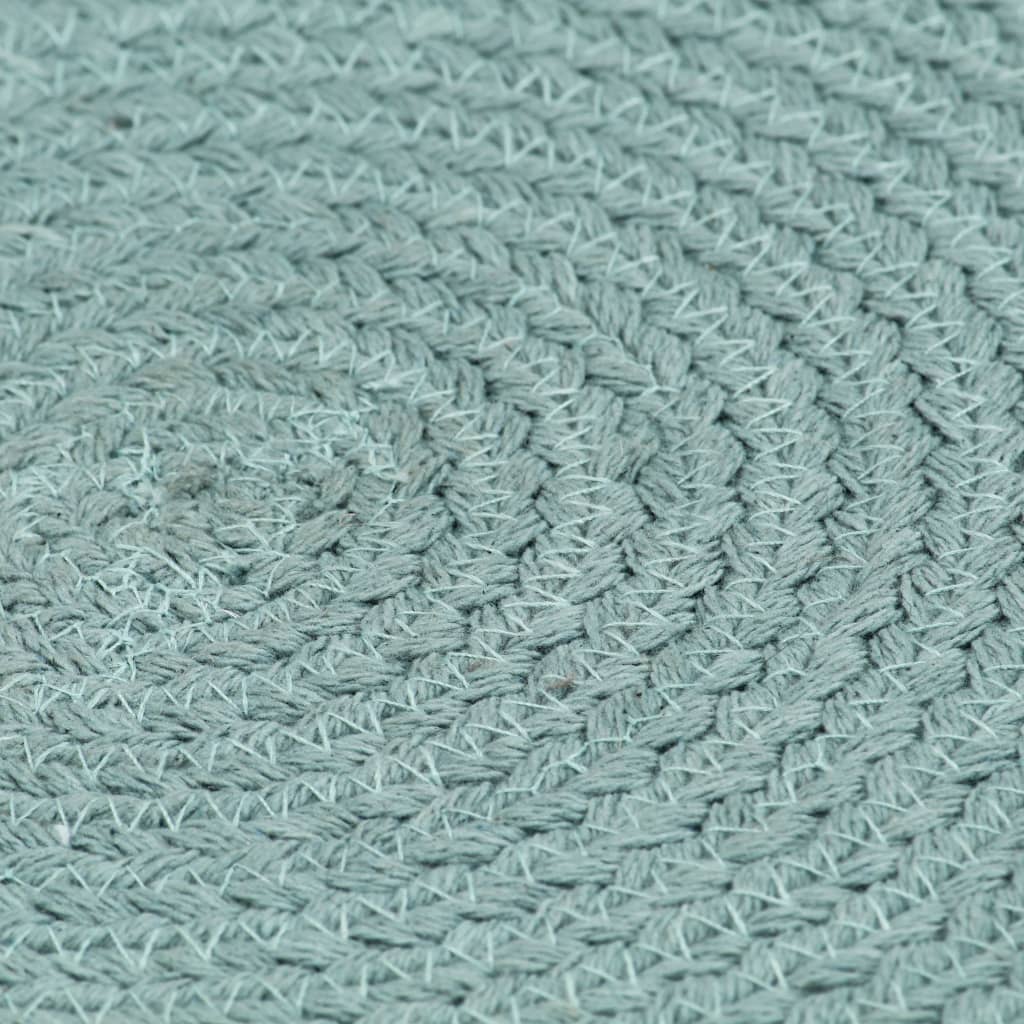 Placemats Rond 38 Cm Effen 4 Groen Katoen