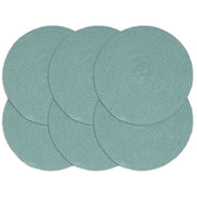 Placemats 6 st rond 38 cm groen katoen