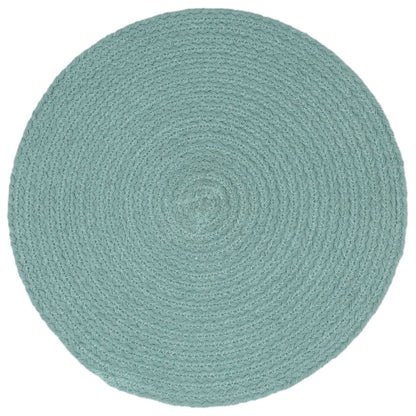 Placemats 6 St Rond 38 Cm Katoen Effen Groen