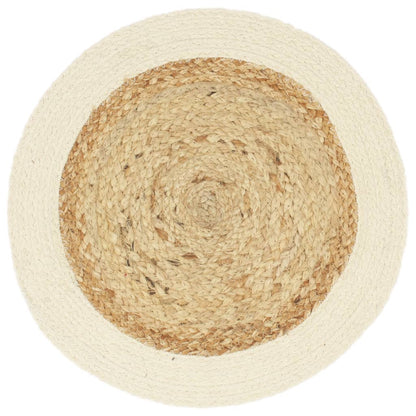 Placemats Rond 38 Cm Natuurlijk 4 Bruin Jute en katoen