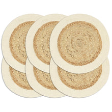 Placemats Rond 38 Cm Natuurlijk 6 Bruin Jute en katoen