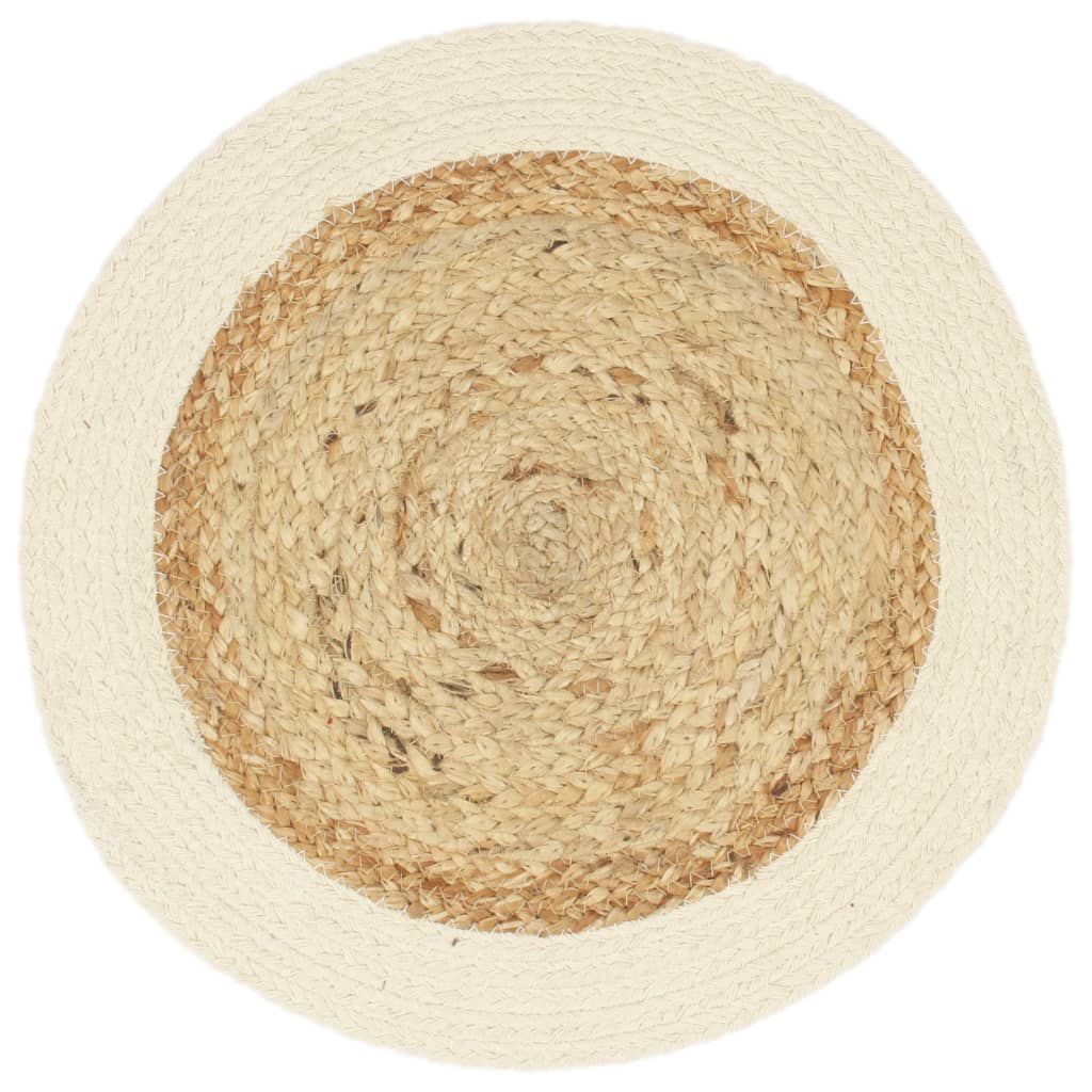 Placemats Rond 38 Cm Natuurlijk 6 Bruin Jute en katoen