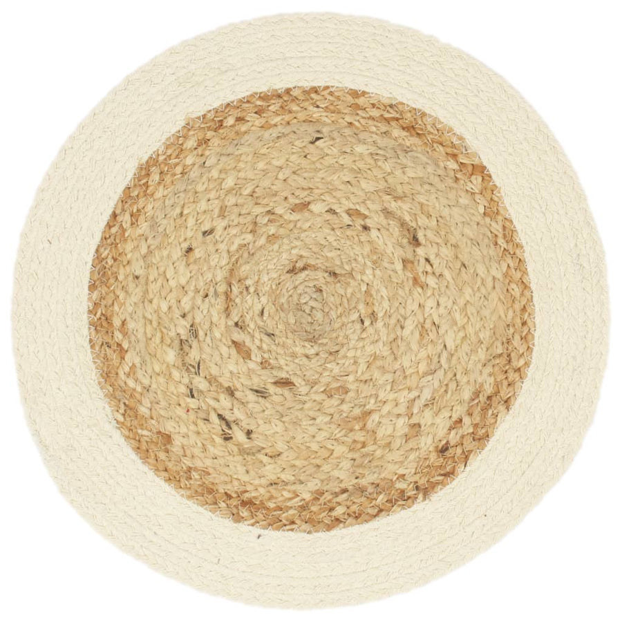 Placemats Rond 38 Cm Natuurlijk 6 Bruin Jute en katoen