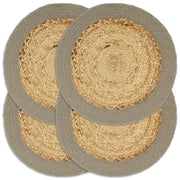 Placemats 4 stuks 38 cm jute katoen