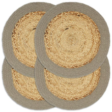 Placemats 4 St 38 Cm Jute En Katoen Natuurlijk En Grijs