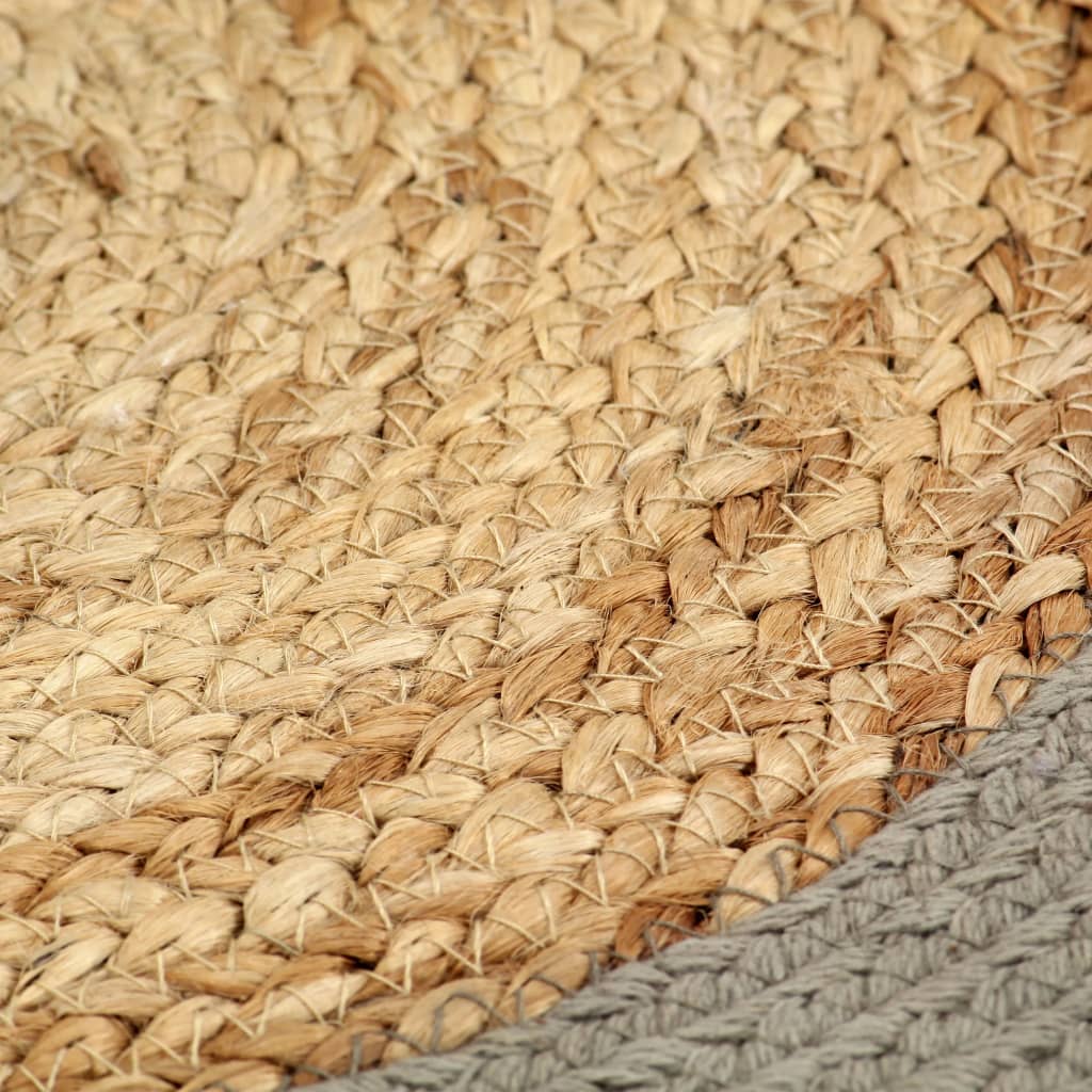Placemats 4 St 38 Cm Jute En Katoen Natuurlijk En Grijs
