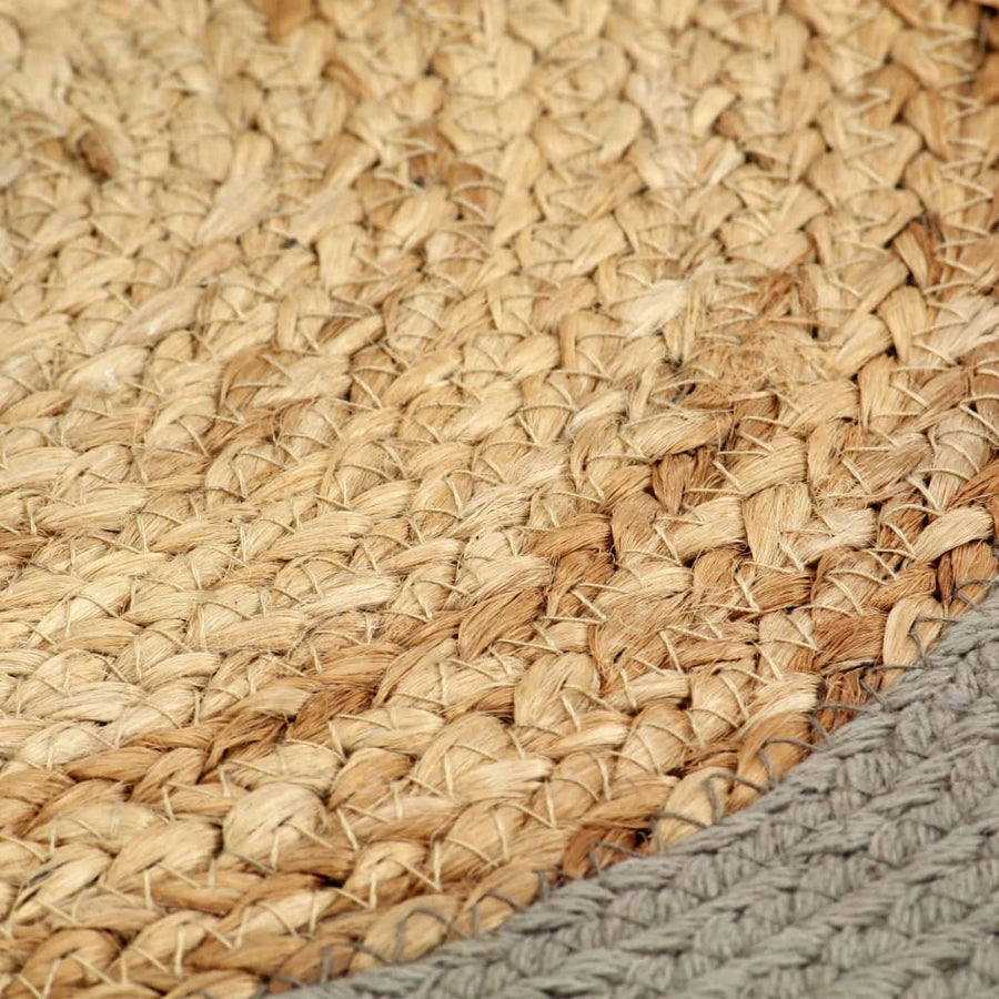 Placemats 4 St 38 Cm Jute En Katoen Natuurlijk En Grijs