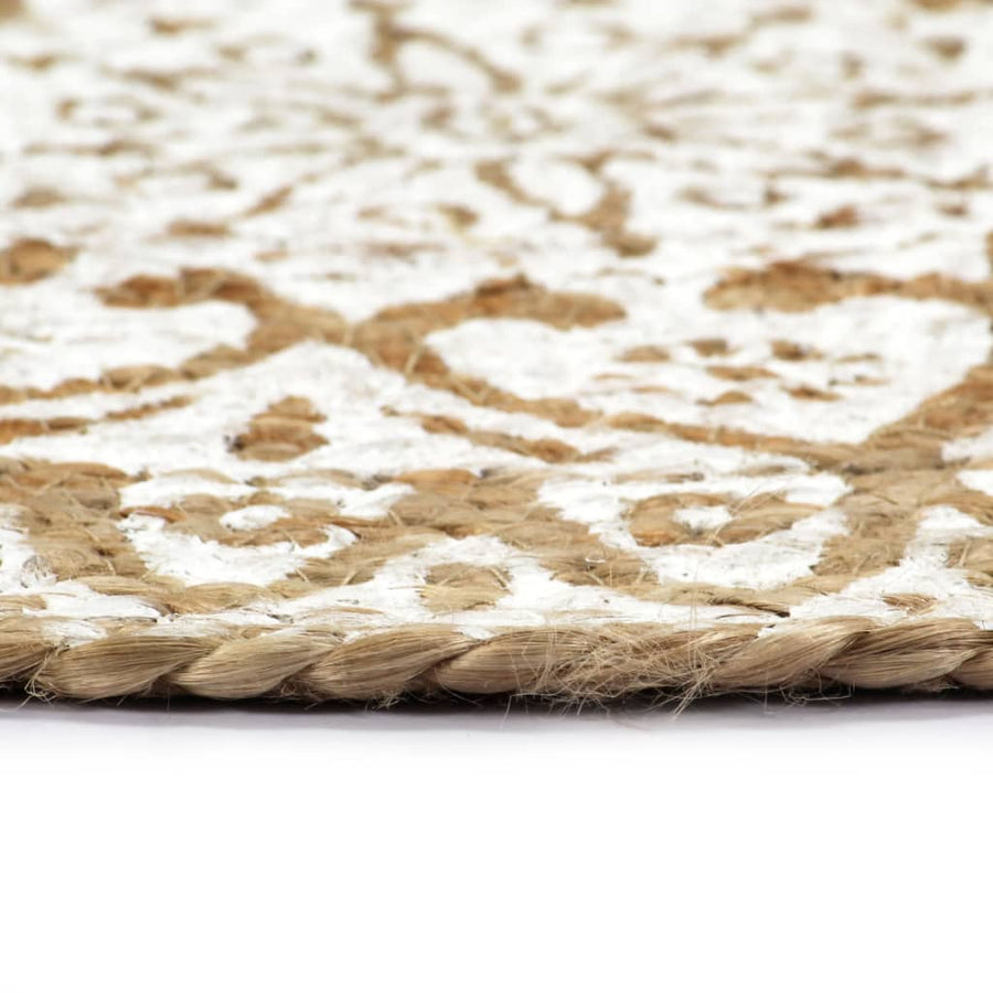 Placemats Rond 38 Cm 4 Wit Jute