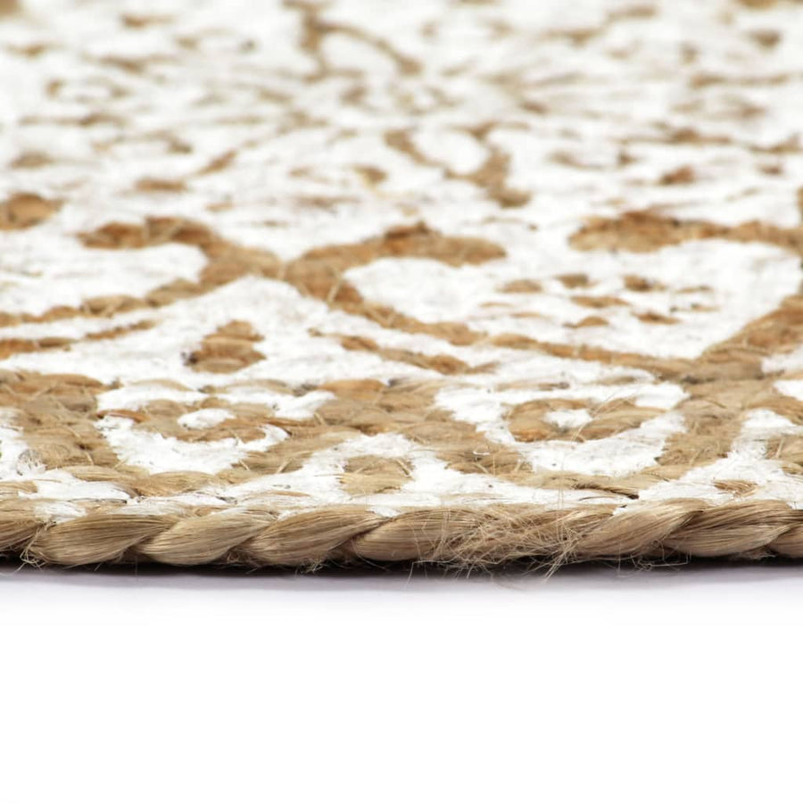 Placemats Rond 38 Cm 6 Wit Jute