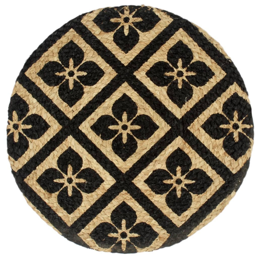Placemats 4 st rond 38 cm jute zwart 4 Zwart Jute