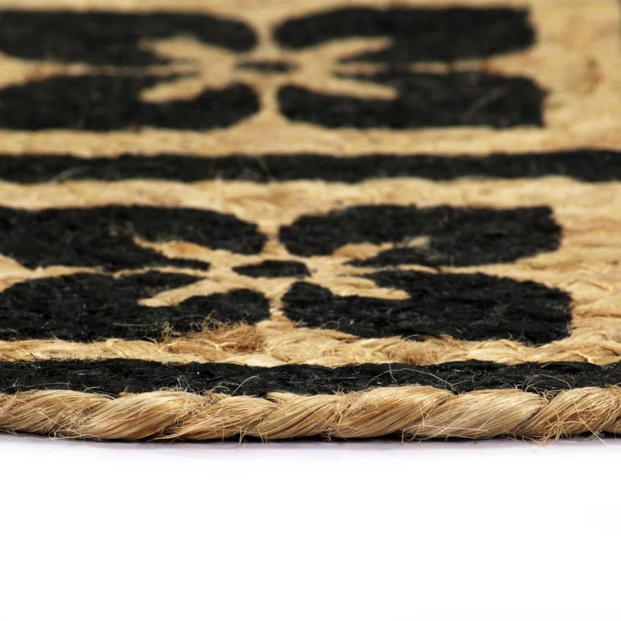 Placemats 4 st rond 38 cm jute zwart 4 Zwart Jute
