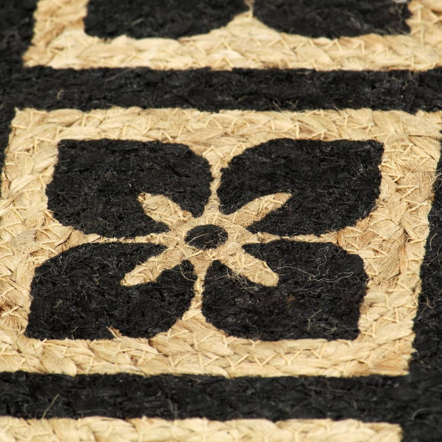 Placemats 4 st rond 38 cm jute zwart 4 Zwart Jute