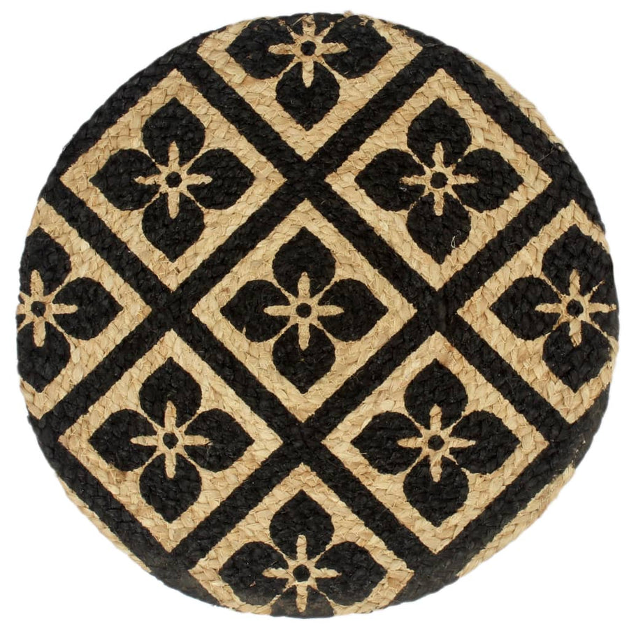 Placemats Rond 38 Cm 6 Zwart Jute