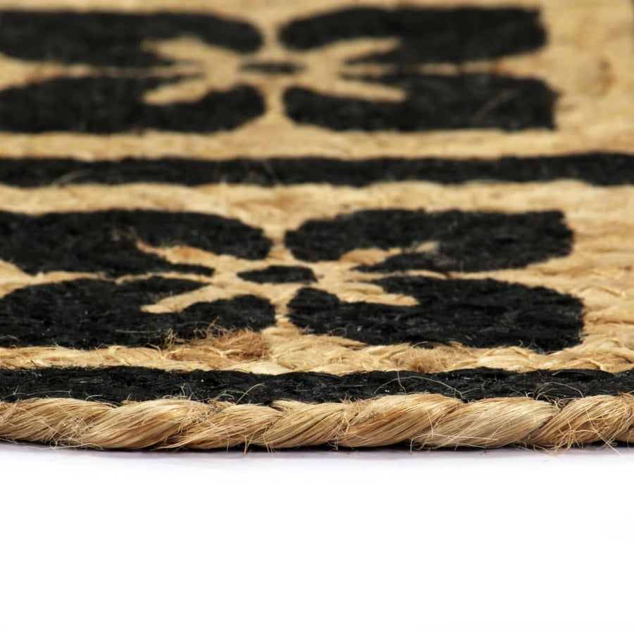 Placemats Rond 38 Cm 6 Zwart Jute