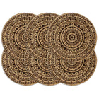 Placemats Rond 38 Cm 6 Donkerbruin Jute