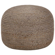 Poef 45x30 cm jute lichtgrijs