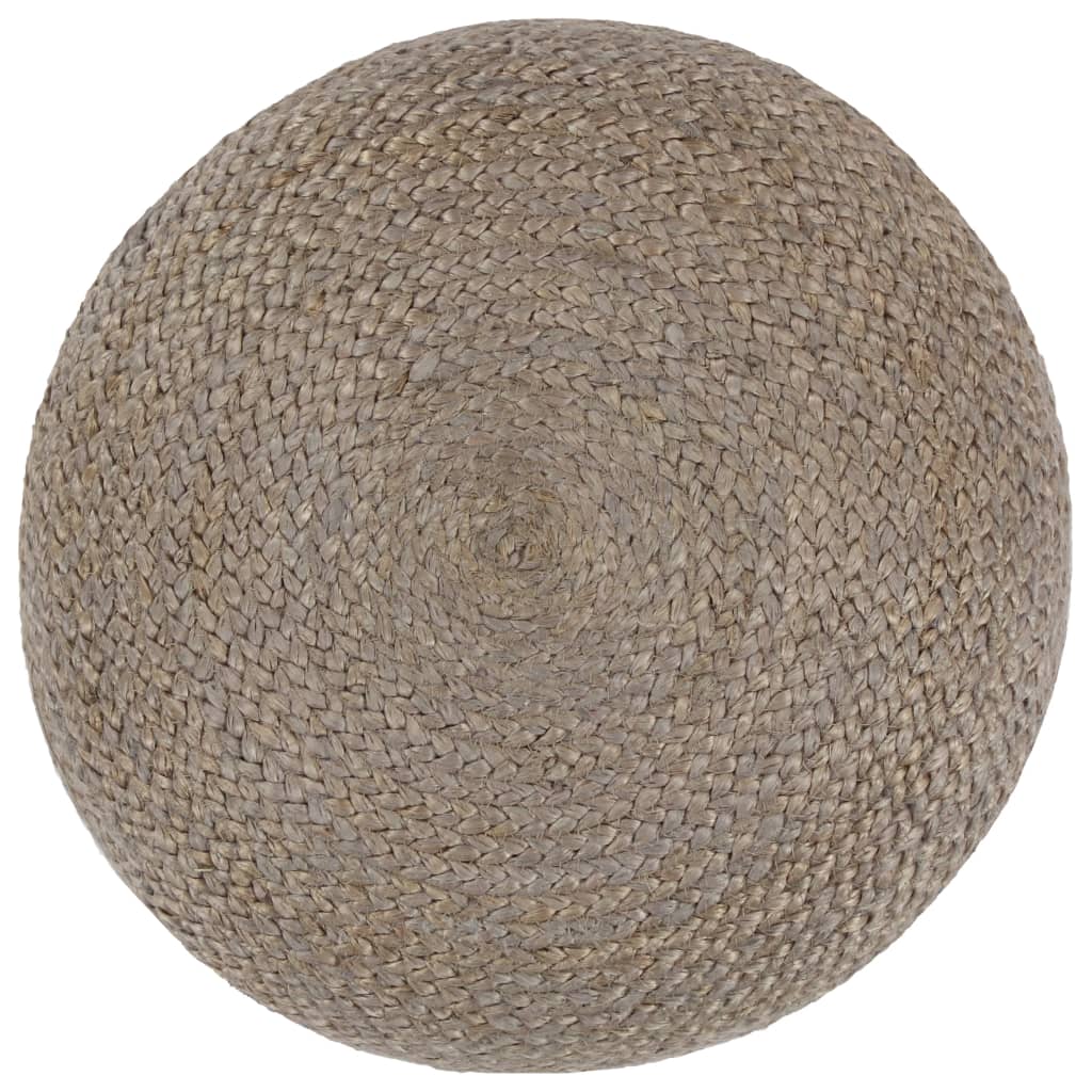 Poef Handgemaakt 45X30 Cm Jute Lichtgrijs