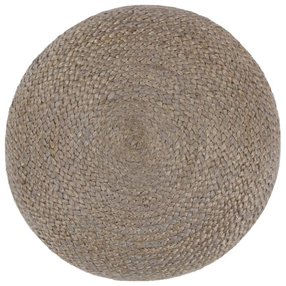 Poef Handgemaakt 45X30 Cm Jute Lichtgrijs