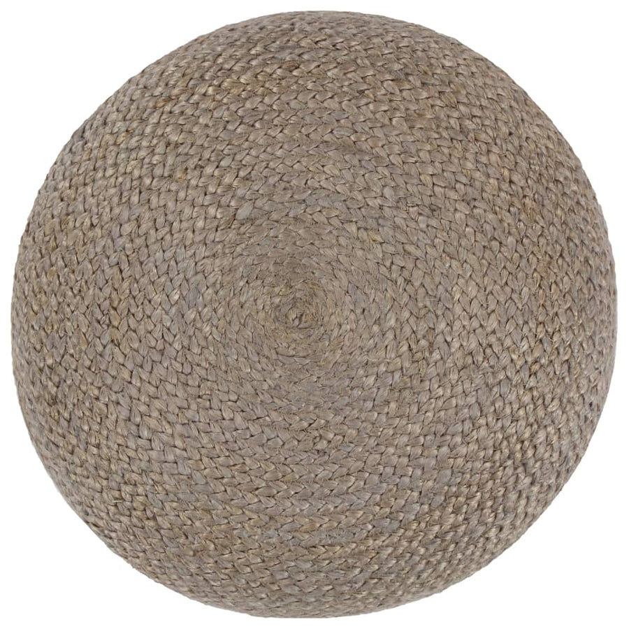 Poef Handgemaakt 45X30 Cm Jute Lichtgrijs