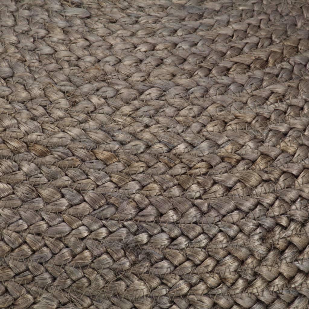 Poef Handgemaakt 45X30 Cm Jute Lichtgrijs