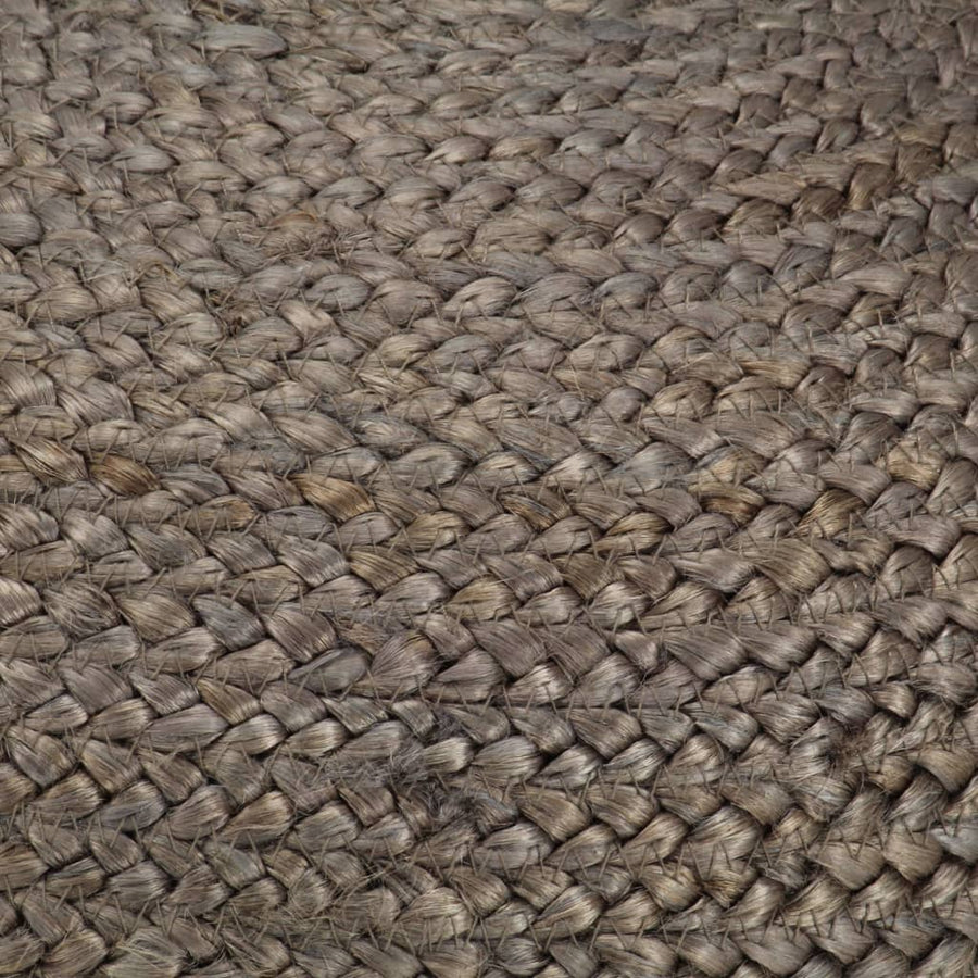 Poef Handgemaakt 45X30 Cm Jute Lichtgrijs