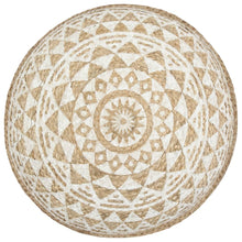Poef Handgemaakt 45X30 Cm Jute Wit